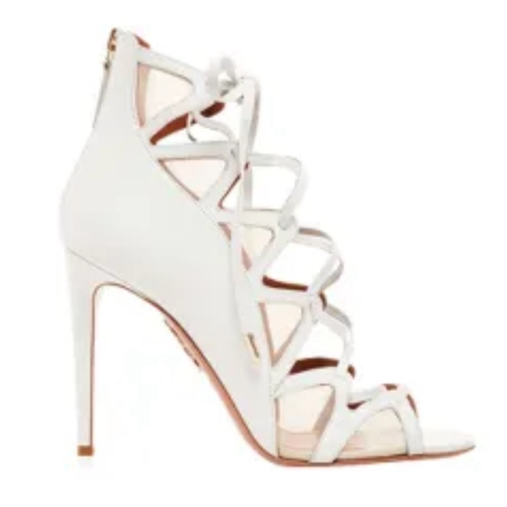 Aquazzura French Lover Leather Mesh Accent Gladiator Criss Cross Wedding heel